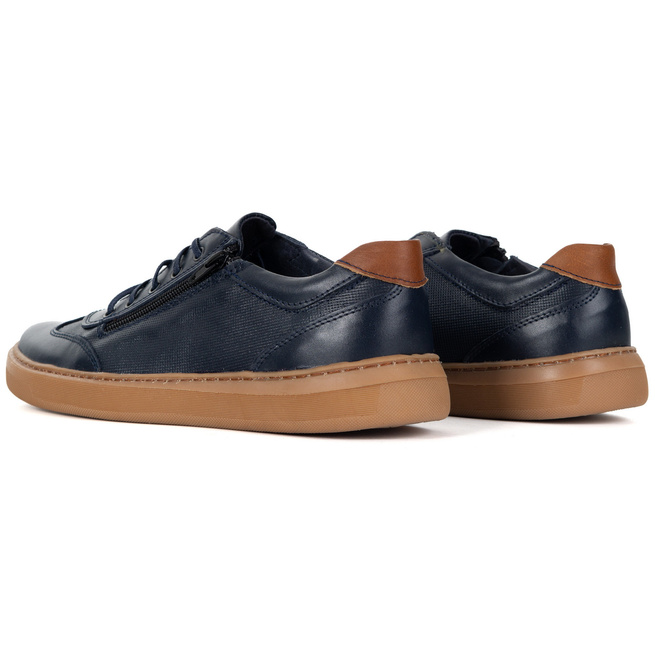 Buty męskie skóra naturalna  OLIVIER 7142DT granatowe