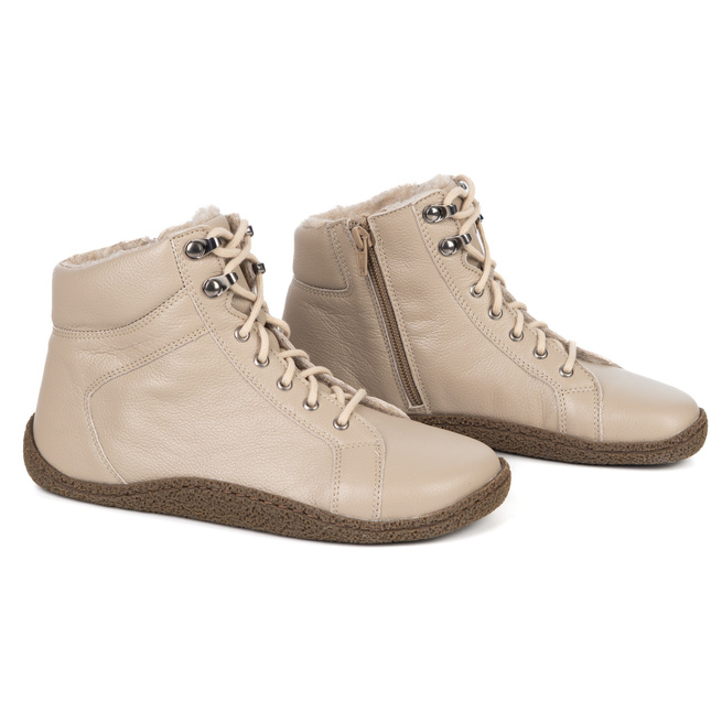 Dámské barefoot boty zateplené merino vlnou 0769W beige 