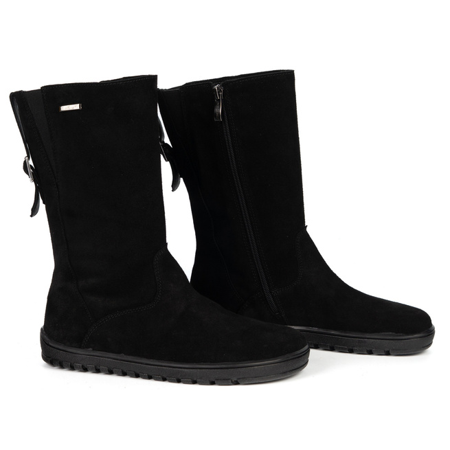 Dámské kožené boty barefoot Olivier Hazel černé kožené boty s koženým povrchem