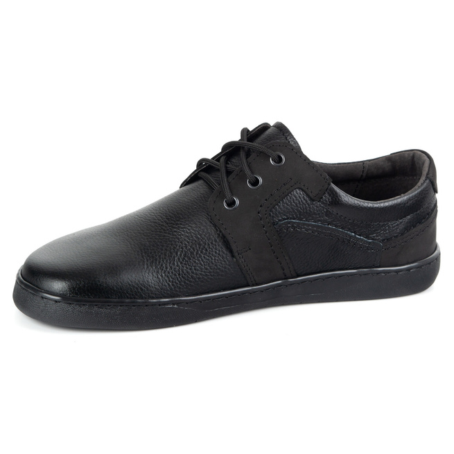 BAREFOOT Pánská minimalistická šněrovací kožená obuv 115KZ černá