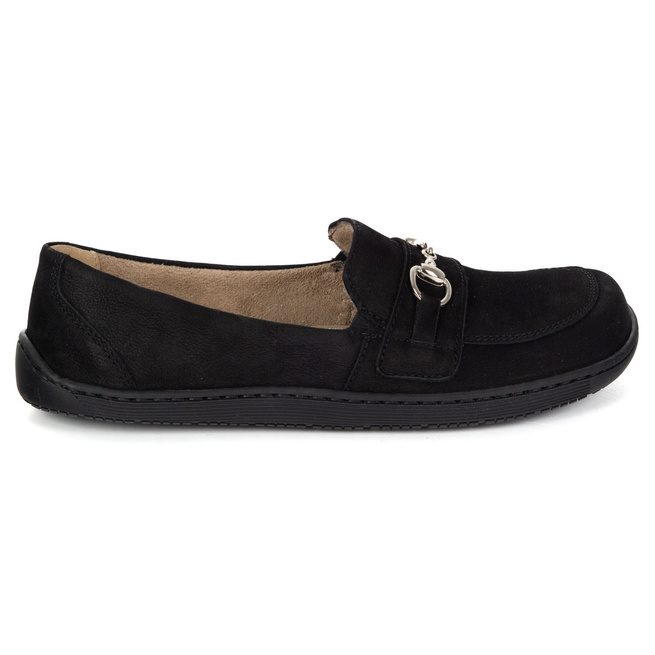 Dámské minimalistické kožené mokasíny Barefoot 1288AR black nubuk