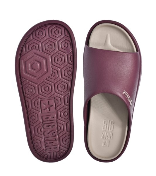 Klapki damskie Big Star SS274425 burgundowe wysokie