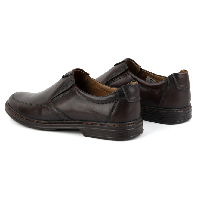 Pánská kožená nazouvací obuv 854K tmavě hnědá