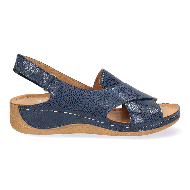Pollonus dámské kožené sandály na suchý zip navy blue puma 5-1628-003