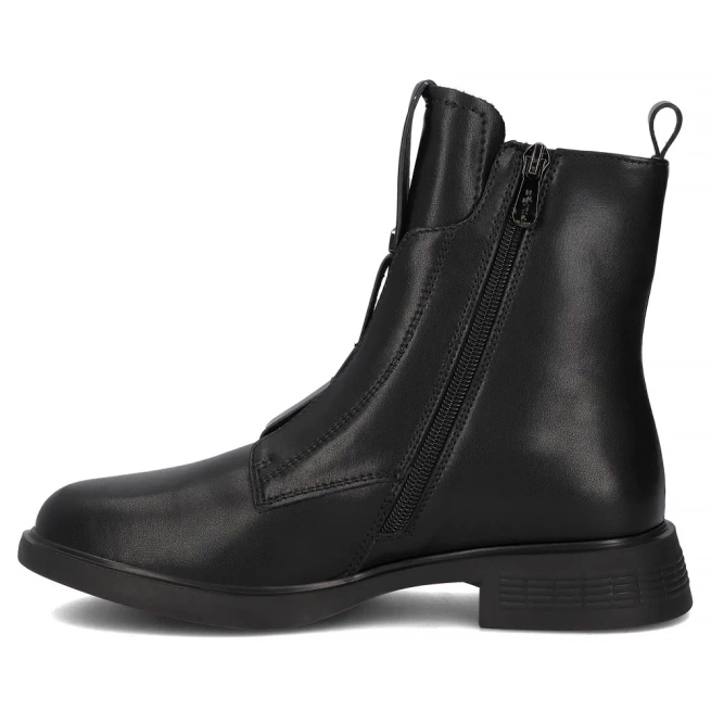 Skórzane czarne trzewiki damskie eleganckie DBT7249 BK czarne