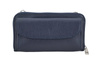 Peněženka s pouzdrem na telefon z lícové kůže - námořnická modř