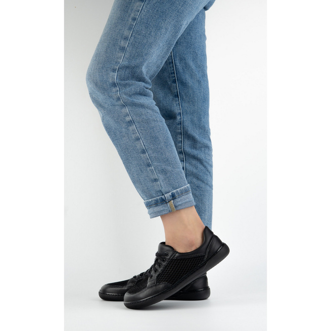Dámská minimalistická kožená obuv barefoot 0772SW černá