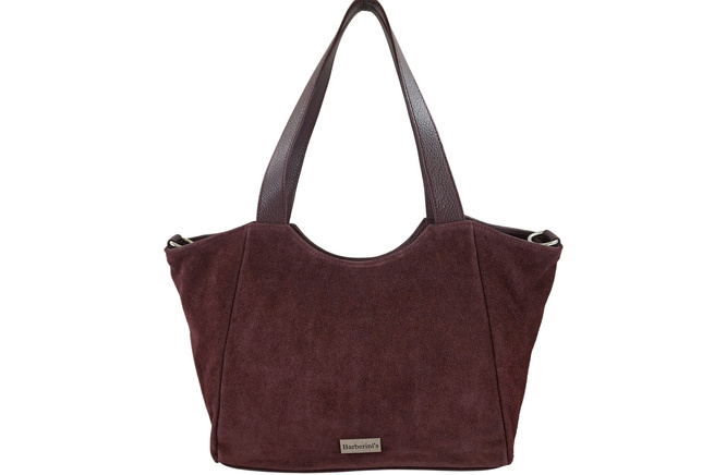 Torebka damska zamszowa typu worek - Bordowa