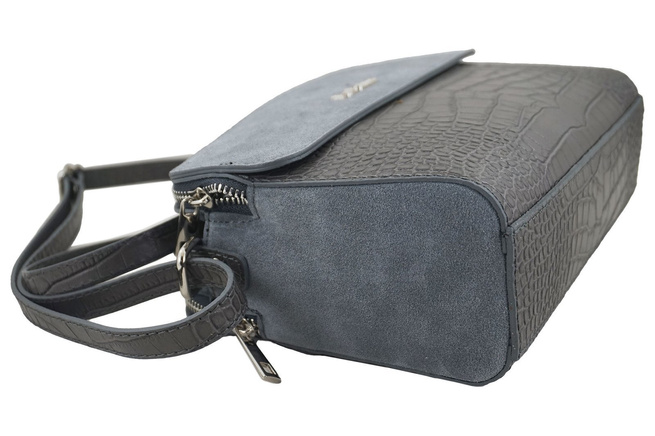 Stylová tříkomorová crossbody kabelka - tmavě šedá