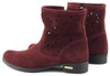 Pohodlné kožené prolamované boty Alice burgundy