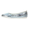Dámské kožené baleríny Pollonus blue silver croco 5-1330-005