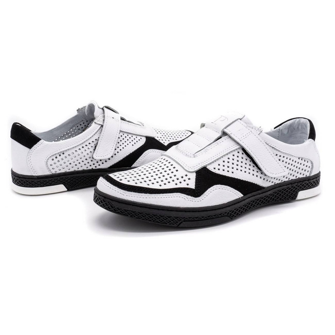 Pánská ležérní kožená obuv 2102L bílá