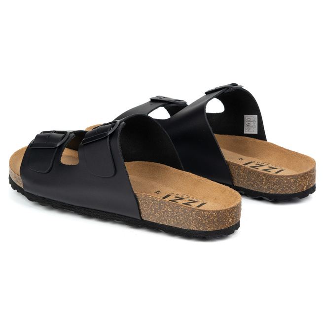 Buty męskie klapki regulowane izzi alex czarna skóra lico