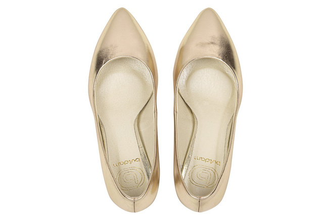 Taneční kožené nízké lodičky zlaté Anna