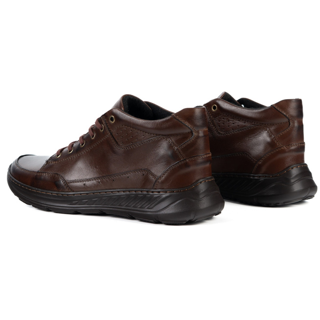 Pánská zateplená kotníková obuv 968MA hnědá šněrovací