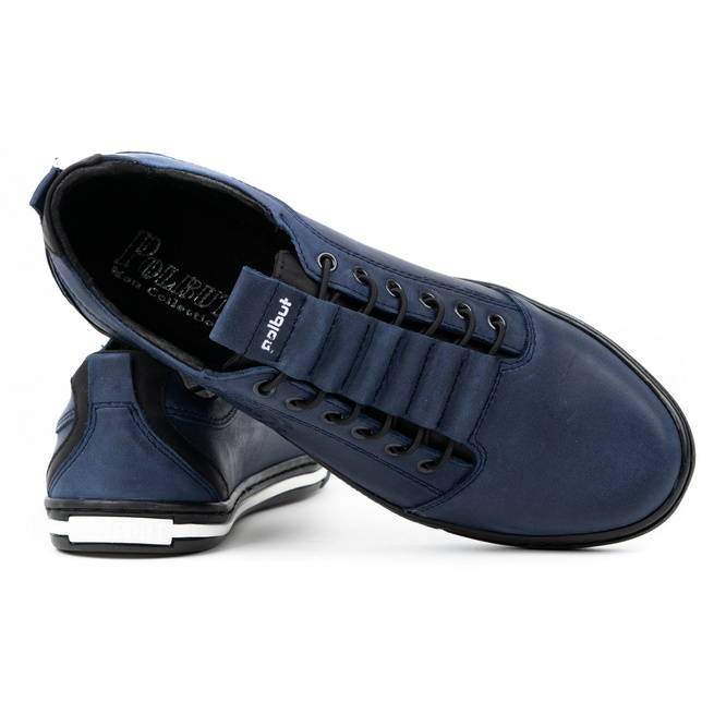 Buty męskie skórzane casual 2121/2 granatowe