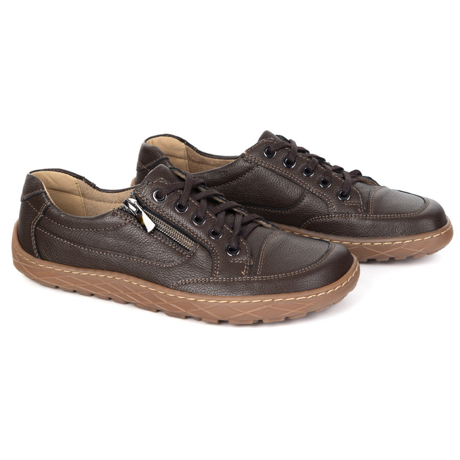 BAREFOOT Damskie minimalistyczne półbuty skórzane OLIVIER 770 brązowe