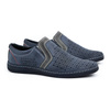 Pánské mokasíny kožené boty na léto 713MP navy blue
