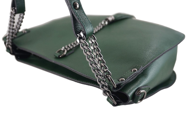 Módní kožená taška přes rameno s nýty - černá