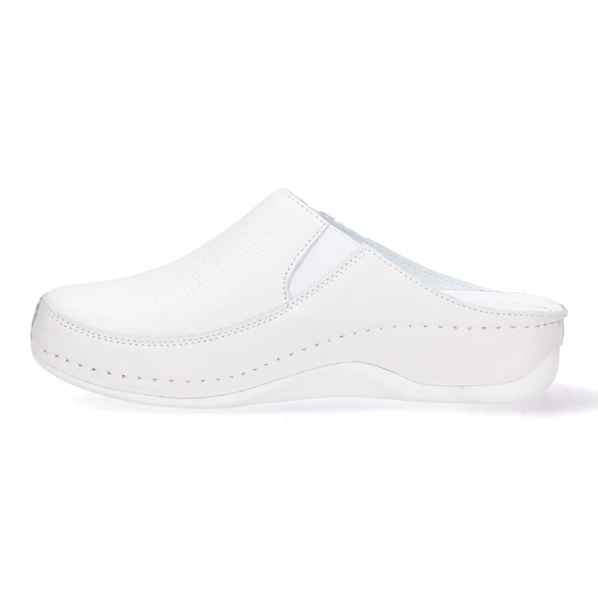 Dámské kožené žabky Pollonus white 5-0624-007