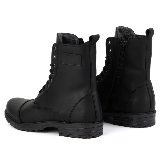 Polské pánské vysoké kožené boty 2118/2 POLBUT černé