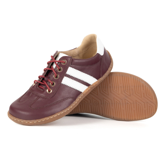 Buty BAREFOOT damskie skórzane minimalistyczne 1287 bordowe