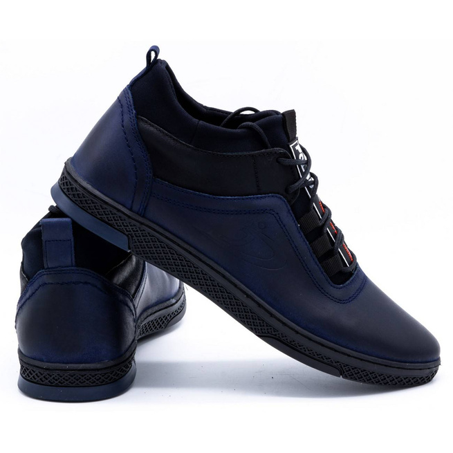 Buty męskie zimowe K27F ciemno granatowe