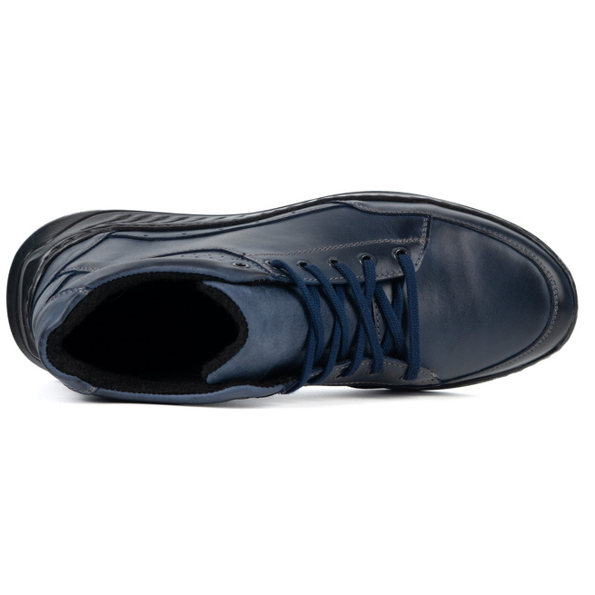 Pánská zateplená kotníková obuv 968MA navy blue lace-up