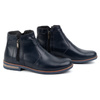 Pánské zateplené zimní kožené boty 887K navy blue