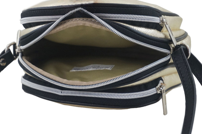 Mała torebka trzykomorowa - Złota