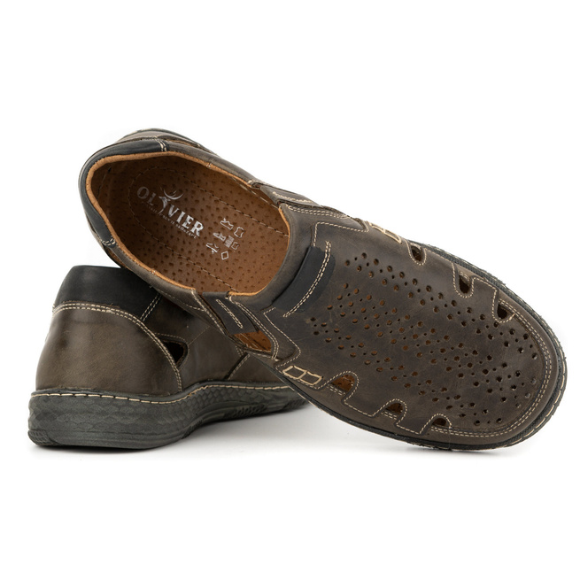 Pánské kožené mokasíny 500MP hnědé