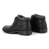 Buty męskie skórzane zimowe C16S czarne z szarym