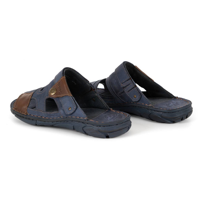 Pánské kožené žabky 460MP navy blue