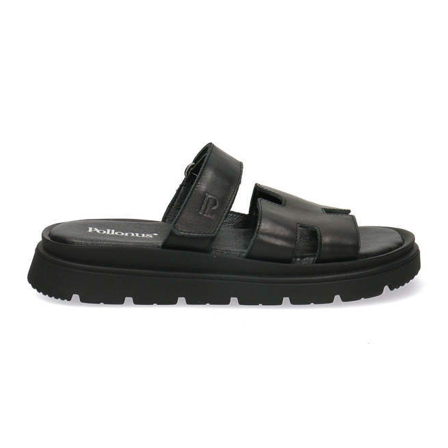 Pollonus dámské kožené žabky Black 5-1754-001