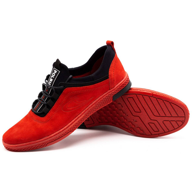 Pánské kožené boty K24 red nubuck