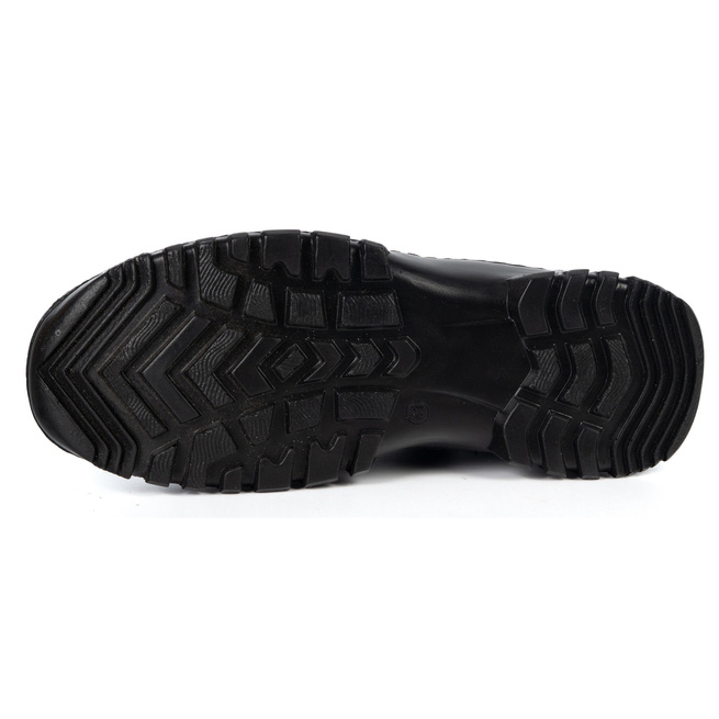 Polbut Trzewiki Skórzane Męskie 2128S Zimowe z Zamkiem czarne