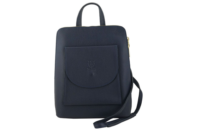 Kožený batoh / poštovní taška - Casual 2v1 - Námořnická modrá