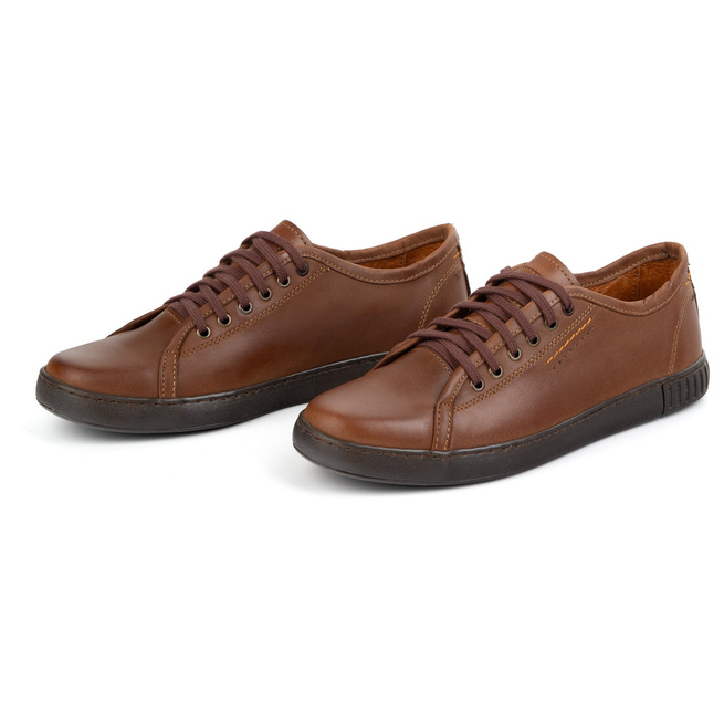 Polbut Kožené tenisky Pánské boty Model 2129 camel