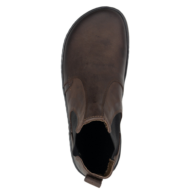 Buty męskie sztyblety barefoot skórzane Olivier 100KZ ciemny brąz