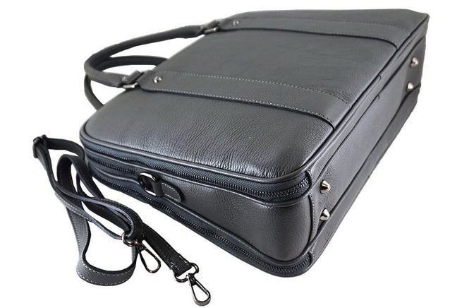 Dámská kožená aktovka - Barberini's - tmavě šedá