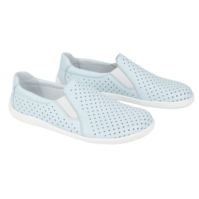 BAREFOOT Dámské minimalistické ažurové nazouváky 1308POL modré