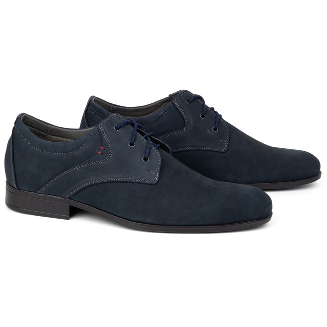 Pánská kožená obuv elegantní tmavě modrá - Model 4683