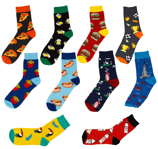 Pánské ponožky s dlouhým vzorem sada 10 párů 43-46