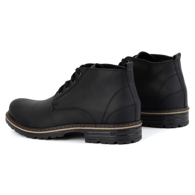 Pánské kotníkové boty kožené 2119 černé