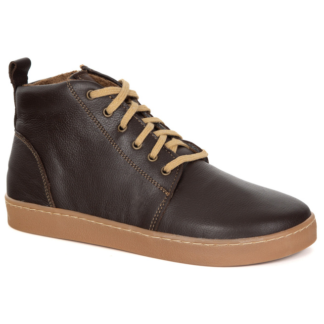 Buty damskie zimowe barefoot skórzane Z-B04 brązowe