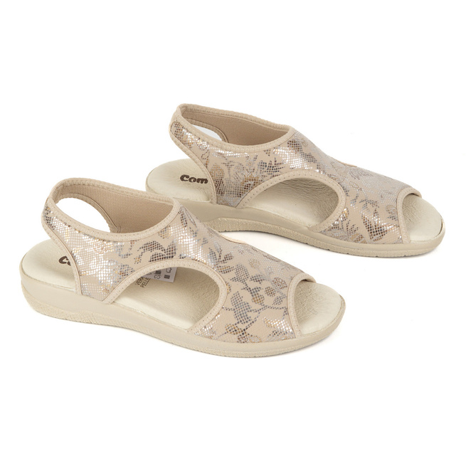 Dámské flexibilní sandály comfooty emma beige glossy
