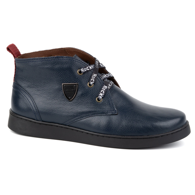 Pánské kožené boty Chukka KAMPOL 110/63 navy blue