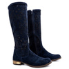 Dámské prolamované boty FLOWERS navy blue