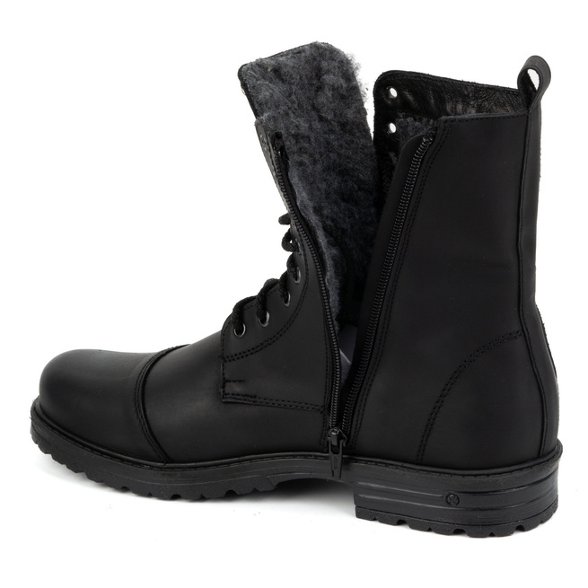 Polské pánské vysoké kožené boty 2118/2 POLBUT černé