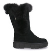 Dámské velurové kozačky s králíkem Pollonus Black 5-1434-004